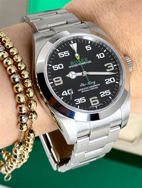 rolex air king on wrist|rolex air king 40 mm.